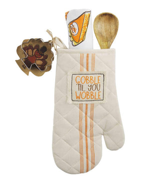 Mudpie Gobble Oven Mitt & Towel Set