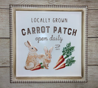 Locally Grown Carrot Patch Easter Sign