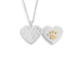 Demdaco Paw Print Love You Locket Silver