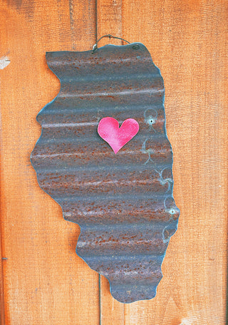 Corrugated Metal State Decor Illinois