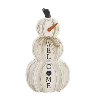 Pumpkin Snowman Reverse Plaque