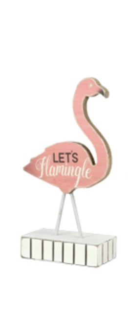 Wood Tabletop Flamingo Let’s Flamingo