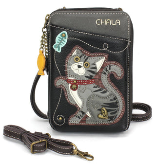 Chala 850 Wallet Crossbody Gray Tabby Cat Black