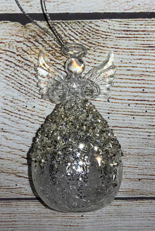Glass Angel w/Beads Ornament