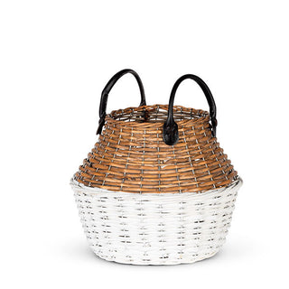 Two-Tone Willow Basket, 12.6”