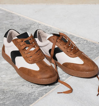 Corkys Spoiler Alert Lace Up Sneakers Tan Combo