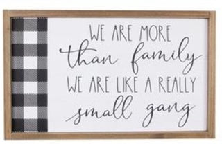 Tabletop Family Sign w/Plaid Design
