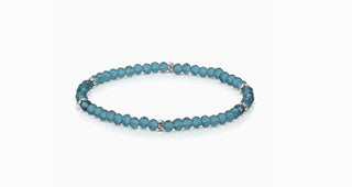My Fun Colors Mini Crystal Bracelet Peacock Silver Accent