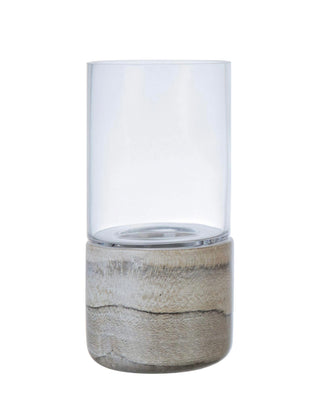 Stoneware Marble & Glass Tea-light Holder