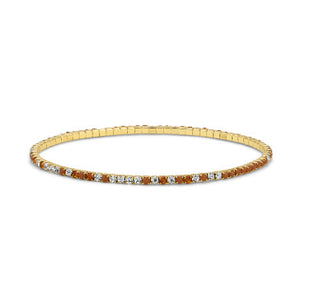 My Fun Colors Petite Crystal Tennis Bracelet Caramel Mix/Gold