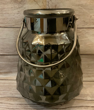 Silver Mirrored Glass Hurricane