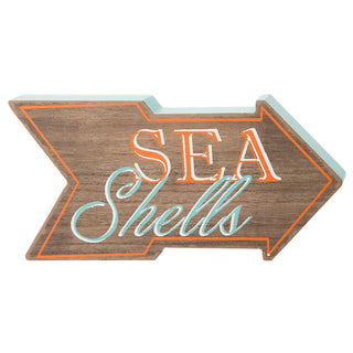 Sea Shells Arrow Block Sign