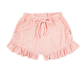 Simply Southern Terry Ruffle Shorts Peach