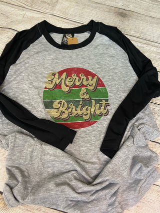 Merry &  Bright Raglan T-shirt