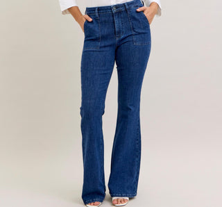 Judy Blue HW Flare with Patch Pocket 881025