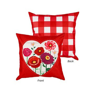Heart of Flowers Outdoor Pillow Cover
