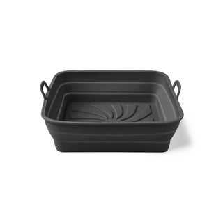 Krumbs Kitchen Square Black Collapsible Silicone Air Fryer Liner