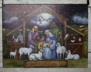 Lighted Nativity Canvas Hanging