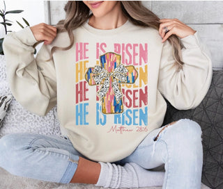 Southern Backroad Tees He Is Risen Crewneck