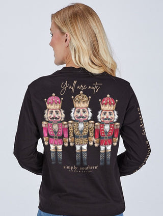 Simply Southern Long Sleeve Tee Nutctacker Black
