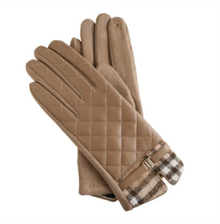Howard's Vivi Plaid Trim Quilted Vegan Leather Glove Assortment
