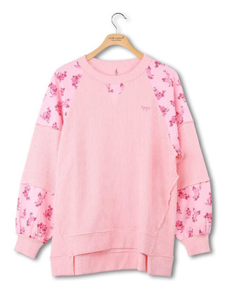Simply Southern Oversized Long Sleeve Corded Top Princess Pink