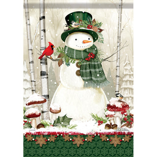 Mushroom Snowman Garden Flag