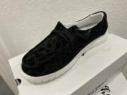 Gypsy Jazz Janie Slip Ons Black Velvet Leopard