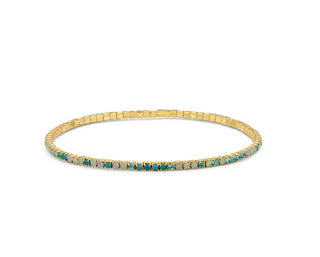 My Fun Colors Petite Crystal Tennis Bracelet Aquamarine Mix/Gold