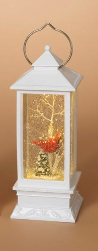 Spinning Water Lantern w/Cardinal Scene