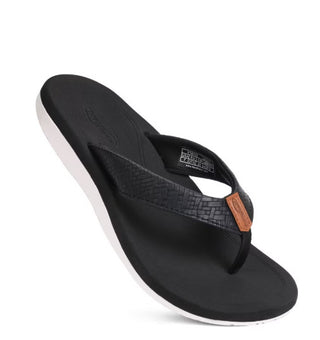 Aerothotic Solace Lightweight Flip Flops Black White 405
