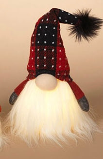 Red & Black Plaid Lighted Gnome Style 2