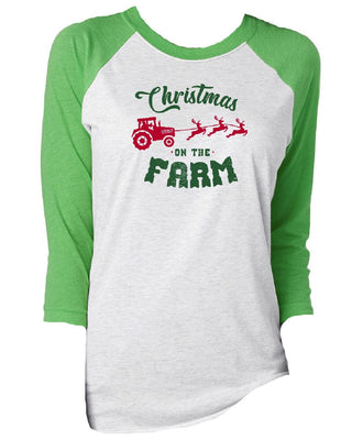 Jane Marie Christmas on the Farm 3/4 Sleeve Raglan