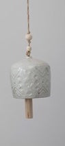 Stoneware Bell w/Wood Bead & Reactive Glaze