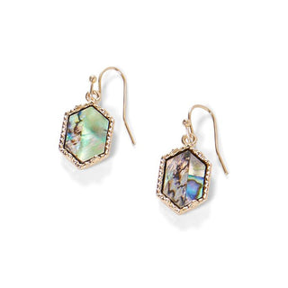 Whispers Albalone Hexagon w/Gold Trim Earrings WN004214
