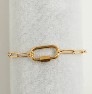 Howard's Narelle Waterproof Paperclip Chain Carabiner Bracelet Gold