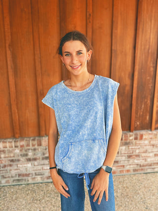 Sew in Love Oversized Short Sleeve Pullover Denim