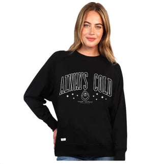 Simply Southern Ribbed Crewneck Always Cold Black