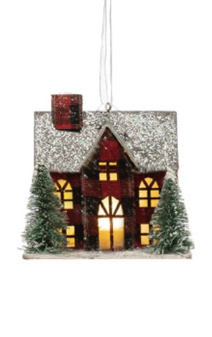 Buffalo Check Paper House Ornament