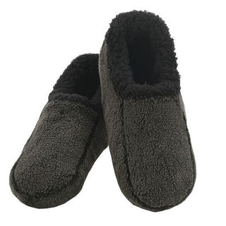 Snoozies Mens Black Two Tone Slippers