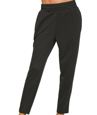 Zenana Scuba Capri Sweatpants W/ Pockets Black