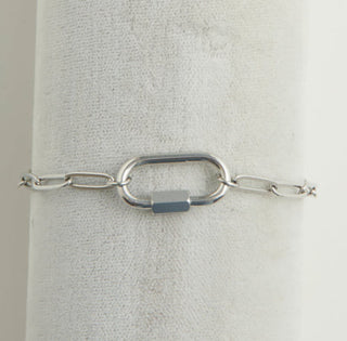 Howard's Narelle Waterproof Paperclip Chain Carabiner Bracelet Silver