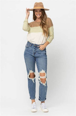 Judy Blue HW Destroyed Boyfriend Fit 88196