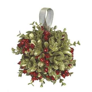 Kissing Krystal Mistletoe Ball Red