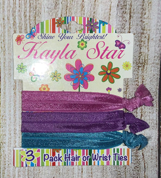 Kayla Star 3 Pack Hair or Wrist Ties