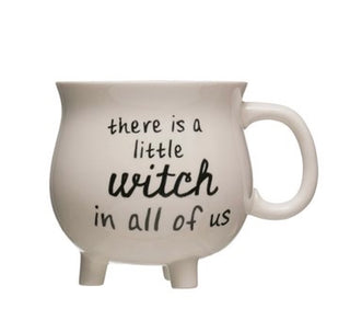 Stoneware Cauldron Witch Mug