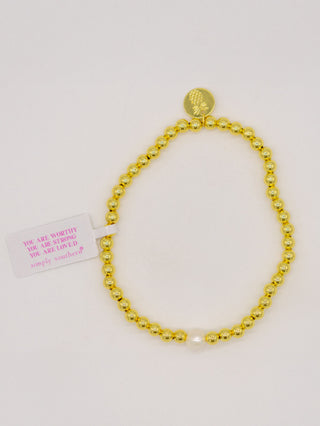 Simply Southern Gold Bracelet Pearl 4