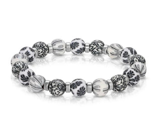 My Fun Colors Black Paisley Clay Beaded Bracelet