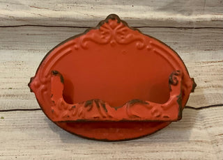 Vintage Pressed Metal Business Card Holder