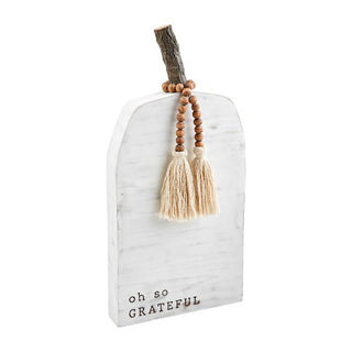 Mudpie Grateful White Washed Pumpkin